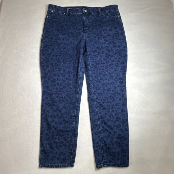 Talbots Denim - Talbots Slim Ankle Leopard stretch jeans Women’s Size 16